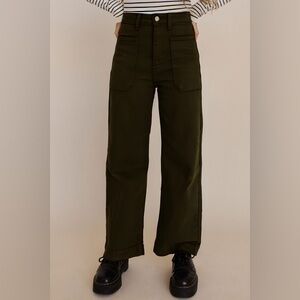 Just Black Olive Wide Leg Jeans